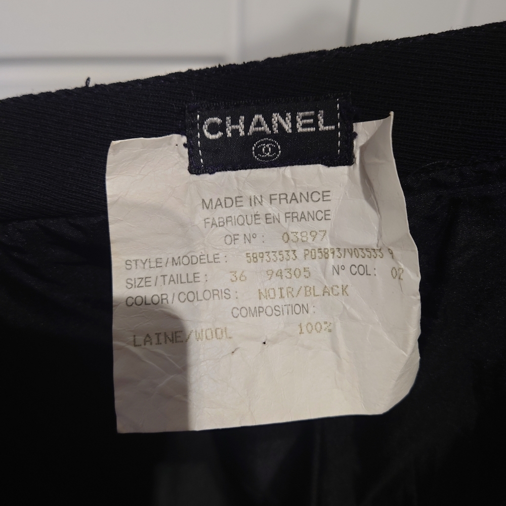Vintage CHANEL pleated black dress pants - Picture 9 of 16